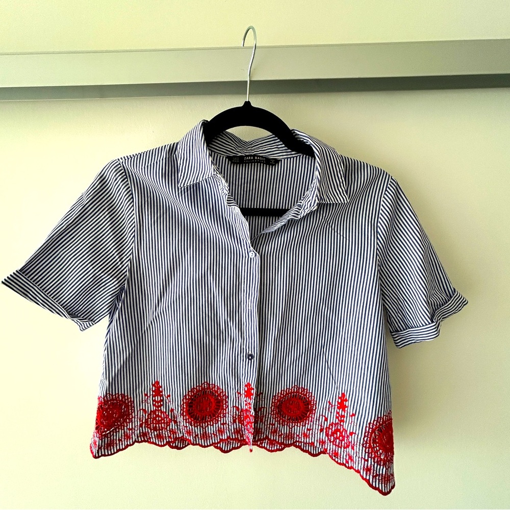 Zara Striped Button-Up Shirt